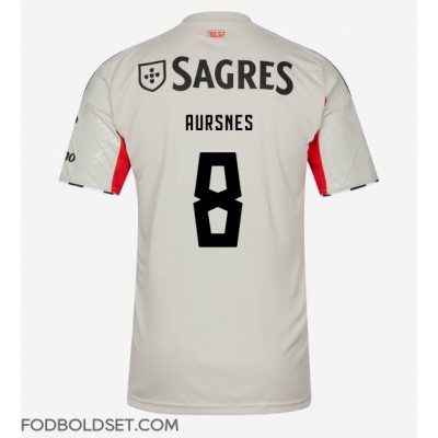 Benfica Fredrik Aursnes #8 Udebanetrøje 2025-26 Kortærmet Benfica Fredrik Aursnes #8 Udebanetrøje 2025-26 Kortærmet